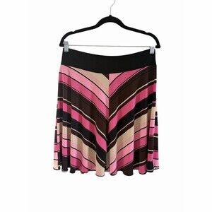 One Love Skirt Womens Size M Multicolor Chevron Stripe Skater A-Line Short